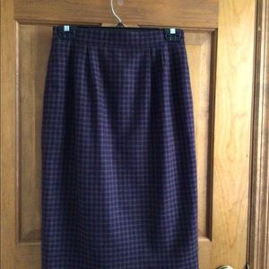 Wool Plaid Skirt